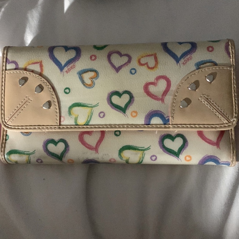 Multicolored heart xoxo wallet. Never used